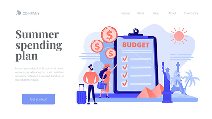 Image showing Vacation fund concept landing page.