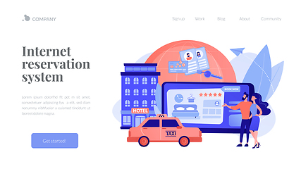 Image showing Online booking services concept landing page
