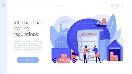 Image showing Sales contract terms concept landing page