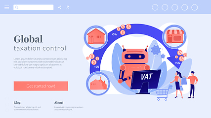 Image showing Value added tax system concept landing page