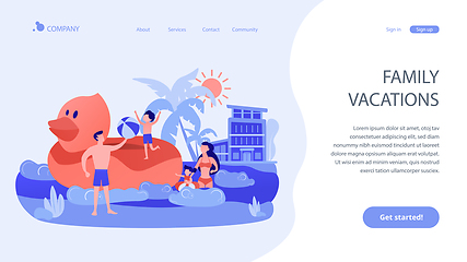 Image showing Family vacation concept landing page