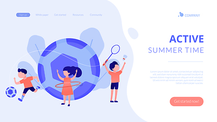 Image showing Sport summer camp concept landing page.