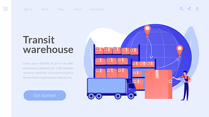 Image showing Transit warehouse concept landing page