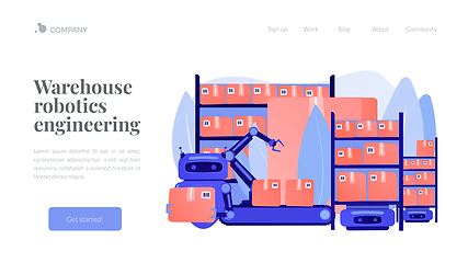 Image showing Warehousing robotization concept landing page