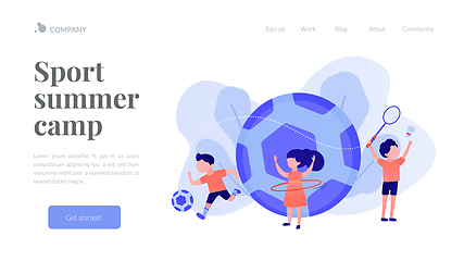 Image showing Sport summer camp concept landing page.