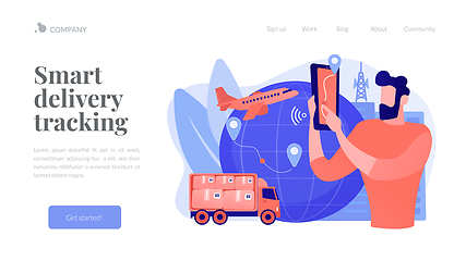 Image showing Smart delivery tracking concept landing page.