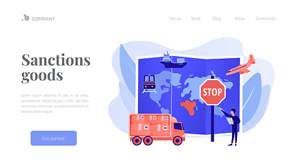 Image showing Embargo regulation concept landing page