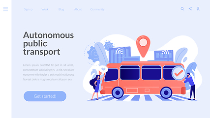 Image showing Autonomous public transport concept landing page.