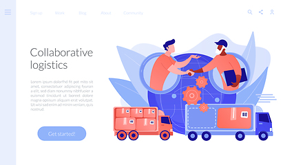 Image showing Collaborative logistics concept landing page