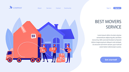 Image showing Moving house services concept landing page.