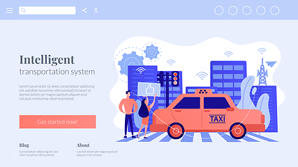 Image showing Intelligent transportation system concept landing page.