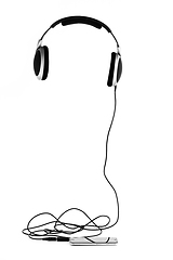 Image showing Earphones in the air