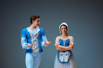 Image showing Young and graceful ballet dancers as Cinderella fairytail characters.