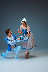 Image showing Young and graceful ballet dancers as Cinderella fairytail characters.