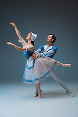 Image showing Young and graceful ballet dancers as Cinderella fairytail characters.