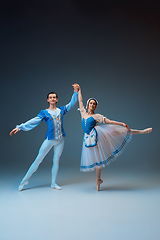 Image showing Young and graceful ballet dancers as Cinderella fairytail characters.