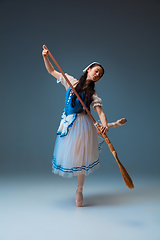 Image showing Young and graceful female ballet dancer as Cinderella fairytail character