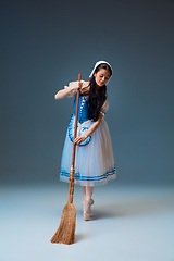 Image showing Young and graceful female ballet dancer as Cinderella fairytail character