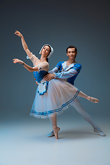 Image showing Young and graceful ballet dancers as Cinderella fairytail characters.