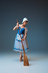 Image showing Young and graceful female ballet dancer as Cinderella fairytail character