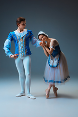 Image showing Young and graceful ballet dancers as Cinderella fairytail characters.