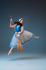 Image showing Young and graceful female ballet dancer as Cinderella fairytail character