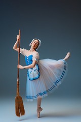 Image showing Young and graceful female ballet dancer as Cinderella fairytail character