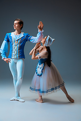 Image showing Young and graceful ballet dancers as Cinderella fairytail characters.