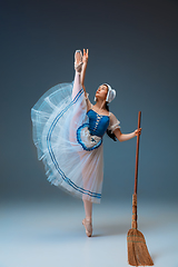 Image showing Young and graceful female ballet dancer as Cinderella fairytail character