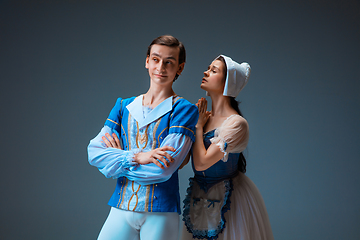 Image showing Young and graceful ballet dancers as Cinderella fairytail characters.