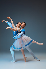 Image showing Young and graceful ballet dancers as Cinderella fairytail characters.