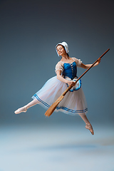 Image showing Young and graceful female ballet dancer as Cinderella fairytail character