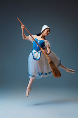 Image showing Young and graceful female ballet dancer as Cinderella fairytail character