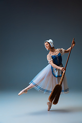 Image showing Young and graceful female ballet dancer as Cinderella fairytail character