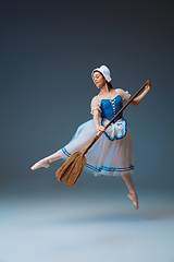 Image showing Young and graceful female ballet dancer as Cinderella fairytail character