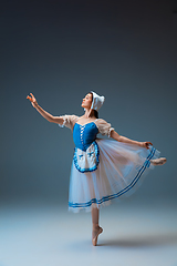 Image showing Young and graceful female ballet dancer as Cinderella fairytail character