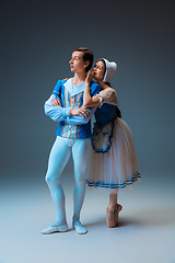 Image showing Young and graceful ballet dancers as Cinderella fairytail characters.