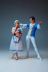 Image showing Young and graceful ballet dancers as Cinderella fairytail characters.