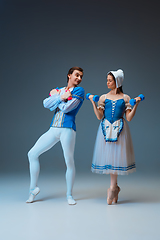 Image showing Young and graceful ballet dancers as Cinderella fairytail characters.