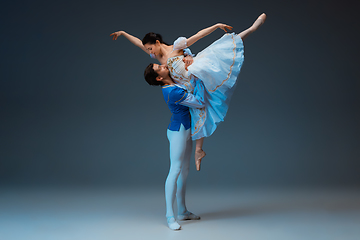 Image showing Young and graceful ballet dancers as Cinderella fairytail characters.