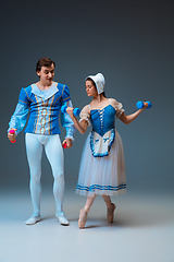 Image showing Young and graceful ballet dancers as Cinderella fairytail characters.