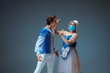 Image showing Young and graceful ballet dancers as Cinderella fairytail characters.