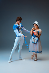 Image showing Young and graceful ballet dancers as Cinderella fairytail characters.