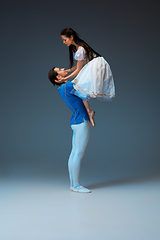 Image showing Young and graceful ballet dancers as Cinderella fairytail characters.