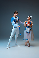 Image showing Young and graceful ballet dancers as Cinderella fairytail characters.