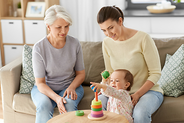 Image showing mother, baby daughter and granny playing at home