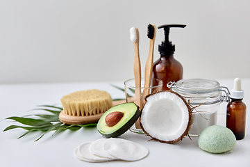 Image showing natural cosmetics, bodycare and hygienic products