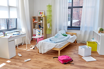 Image showing messy home or kid's room with scattered stuff