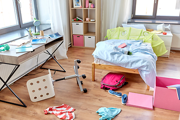 Image showing messy home or kid's room with scattered stuff