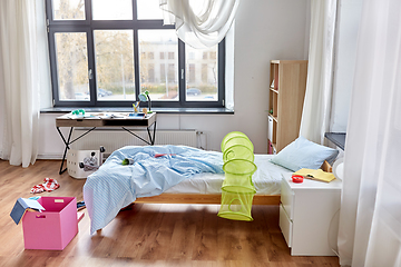 Image showing messy home or kid's room with scattered stuff